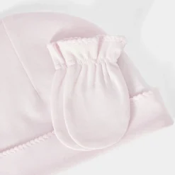 Jacadi Beanies, Scarves And Gloves|Accessories|Baby bonnet and mittens set Jacadi pale Pink
