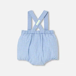 Jacadi Bloomers, Overalls And Sets|Baby boy bloomer in gingham Blue/White