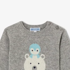 Jacadi Sweaters, Sweatshirts And Cardigans|Baby boy cashmere sweater Jacadi light Heather Grey