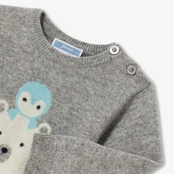 Jacadi Sweaters, Sweatshirts And Cardigans|Baby boy cashmere sweater Jacadi light Heather Grey