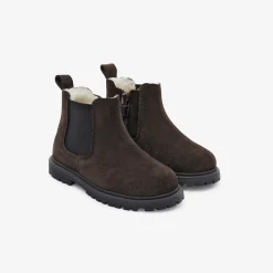Jacadi Ankle Boots|Baby boy Chelsea boots with fur Brown