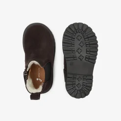 Jacadi Ankle Boots|Baby boy Chelsea boots with fur Brown