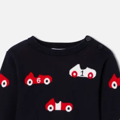 Jacadi Sweaters, Sweatshirts And Cardigans|Baby boy cotton sweater Navy/Red