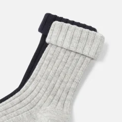Jacadi Socks And Booties|Accessories|Baby boy duo of socks Navy/Grey