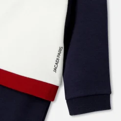 Jacadi Bloomers, Overalls And Onesies|Baby boy fleece set White/Navy