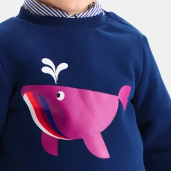 Jacadi Sweaters, Sweatshirts And Cardigans|Baby boy fleece sweatshirt Dark Blue