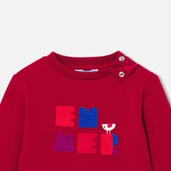 Jacadi Sweaters, Sweatshirts And Cardigans|Baby boy fleece sweatshirt Dark Red