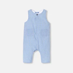 Jacadi Bloomers, Overalls And Sets|Baby boy Gingham jumpsuit Blue/White