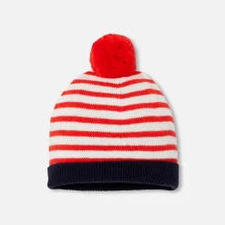 Jacadi Other Accessories|Beanies Scarves And Gloves|Baby boy hat with pompon White/Red