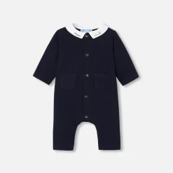 Jacadi Bloomers, Overalls And Sets|Baby boy jumpsuit in quilted jersey Light navy