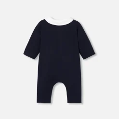 Jacadi Bloomers, Overalls And Sets|Baby boy jumpsuit in quilted jersey Light navy
