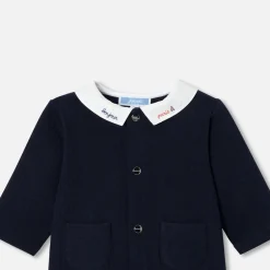 Jacadi Bloomers, Overalls And Sets|Baby boy jumpsuit in quilted jersey Light navy