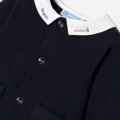 Jacadi Bloomers, Overalls And Sets|Baby boy jumpsuit in quilted jersey Light navy