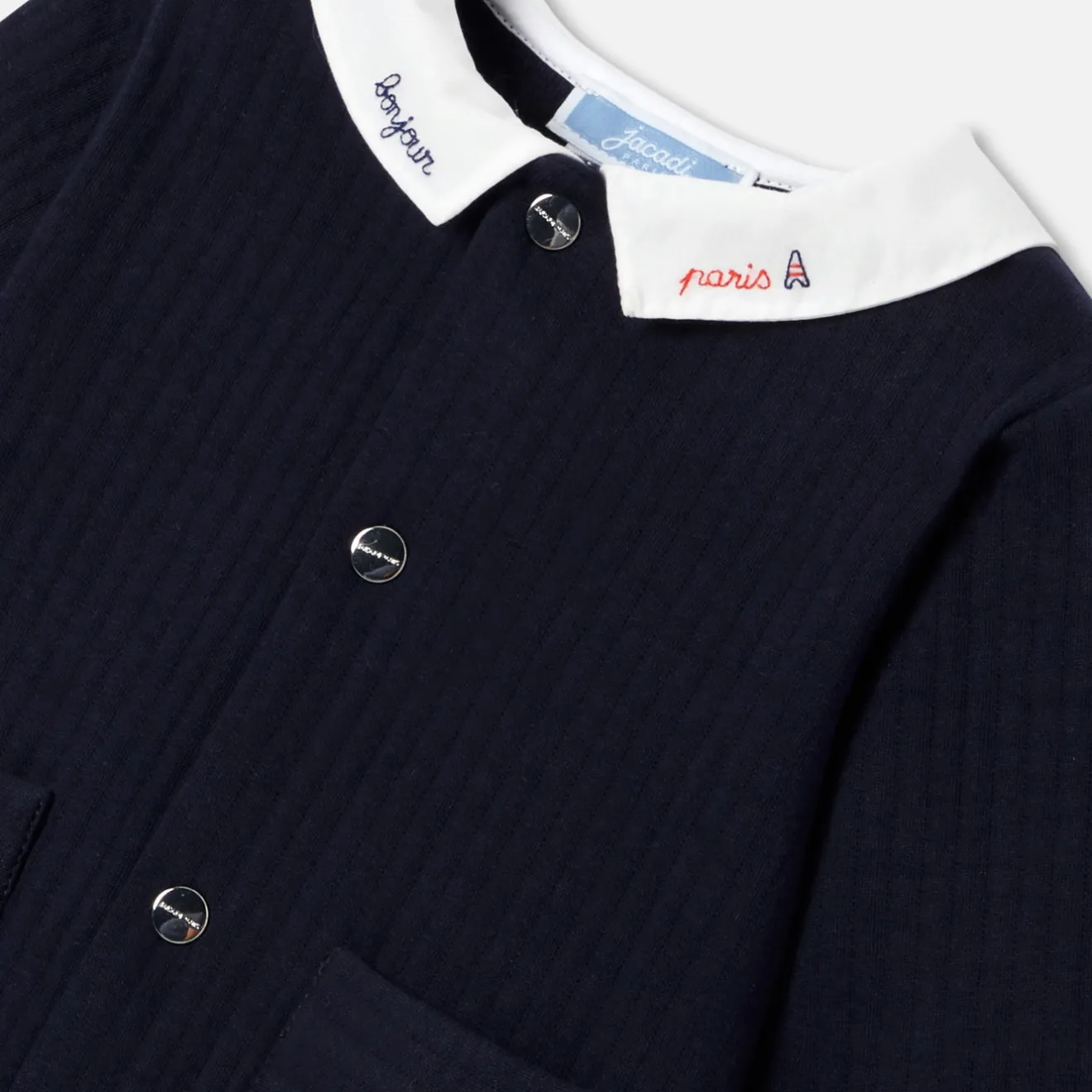 Jacadi Bloomers, Overalls And Sets|Baby boy jumpsuit in quilted jersey Light navy