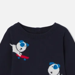 Jacadi Bloomers, Overalls And Sets|Baby boy knitted jumpsuit Navy/Multicolour