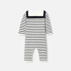 Jacadi Bloomers, Overalls And Sets|Baby boy knitted jumpsuit Navy/White