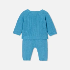 Jacadi Bloomers, Overalls And Sets|Baby boy knitted set Prussian blue