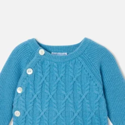Jacadi Bloomers, Overalls And Sets|Baby boy knitted set Prussian blue