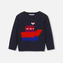 Jacadi Sweaters, Sweatshirts And Cardigans|Baby boy knitted sweater Jacadi Navy