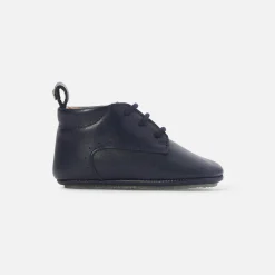 Jacadi Slippers|Soft Leather Slippers|Baby boy leather slippers Jacadi Navy