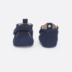 Jacadi Slippers|Soft Leather Slippers|Baby boy leather slippers Blue