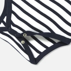 Jacadi Bodysuits|Baby boy long sleeve bodysuit White/Navy