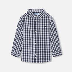 Jacadi Shirts|Baby boy plaid shirt White/Navy