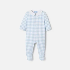 Jacadi Pajamas|Baby boy pyjamas in interlock White/Blue