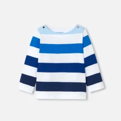 Jacadi Polos And T-Shirts|Baby boy sailor tee White/Navy