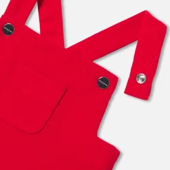 Jacadi Bloomers, Overalls And Sets|Baby boy short velvet overalls Tomato red