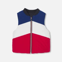 Jacadi Coats And Outerwear|Toddler Coats & Puffer Jackets|Baby boy sleeveless jacket Navy/Multicolour