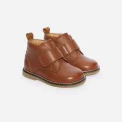 Jacadi Ankle Boots|Baby boy smooth leather booties Nude