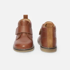 Jacadi Ankle Boots|Baby boy smooth leather booties Nude