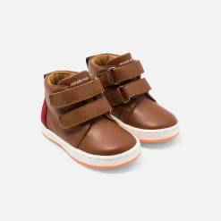 Jacadi Sneakers|Baby boy smooth leather sneakers Brown