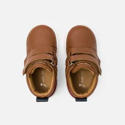 Jacadi Sneakers|Baby boy smooth leather sneakers Brown
