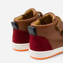 Jacadi Sneakers|Baby boy smooth leather sneakers Brown