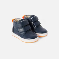 Jacadi Sneakers|Baby boy smooth leather sneakers Jacadi Navy