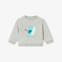 Jacadi Sweaters, Sweatshirts And Cardigans|Baby boy sweatshirt with sherpa lining Jacadi light Heather Grey