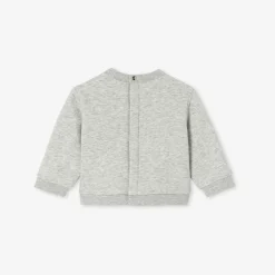 Jacadi Sweaters, Sweatshirts And Cardigans|Baby boy sweatshirt with sherpa lining Jacadi light Heather Grey