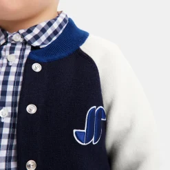 Jacadi Sweaters, Sweatshirts And Cardigans|Baby boy Teddy cardigan Navy/White