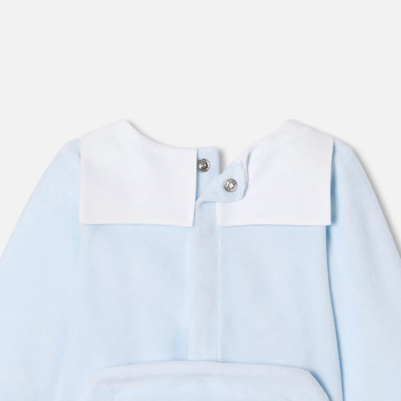 Jacadi Pajamas|Baby boy velvet pajamas Pale blue