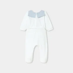 Jacadi Pajamas|Baby boy velvet pajamas Jacadi White
