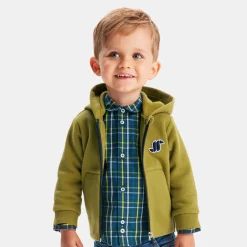 Jacadi Sweaters, Sweatshirts And Cardigans|Baby boy zip-up sweatshirt Foliage green