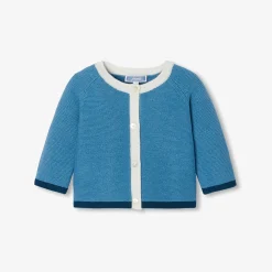 Jacadi Jumpers, Sweatshirts And Cardigans|Baby cardigan in garter stitch Blue/Multicolour