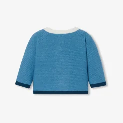 Jacadi Jumpers, Sweatshirts And Cardigans|Baby cardigan in garter stitch Blue/Multicolour