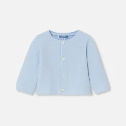 Jacadi Jumpers, Sweatshirts And Cardigans|Baby cardigan in garter stitch Pale blue