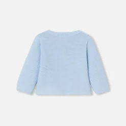 Jacadi Jumpers, Sweatshirts And Cardigans|Baby cardigan in garter stitch Pale blue