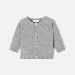 Jacadi Jumpers, Sweatshirts And Cardigans|Baby cashmere cardigan Jacadi light Heather Grey