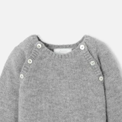 Jacadi Bloomers, Overalls And Sets|Baby cashmere jumpsuit Jacadi light Heather Grey