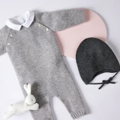 Jacadi Bloomers, Overalls And Sets|Baby cashmere jumpsuit Jacadi light Heather Grey